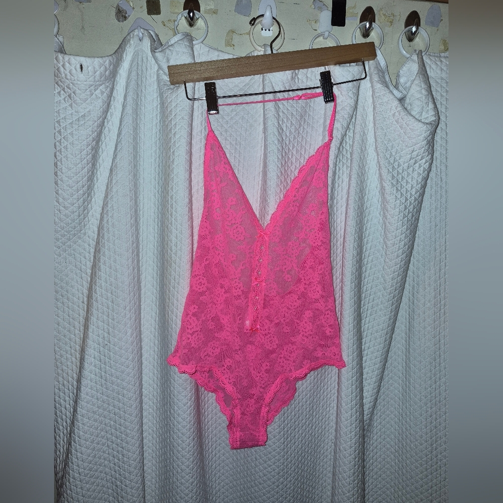 Victoria's Secret Neon Pink Lace Lingerie